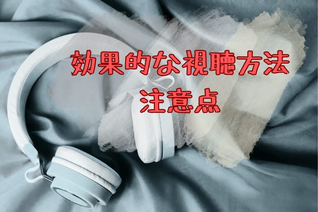 効果的な視聴方法&注意点