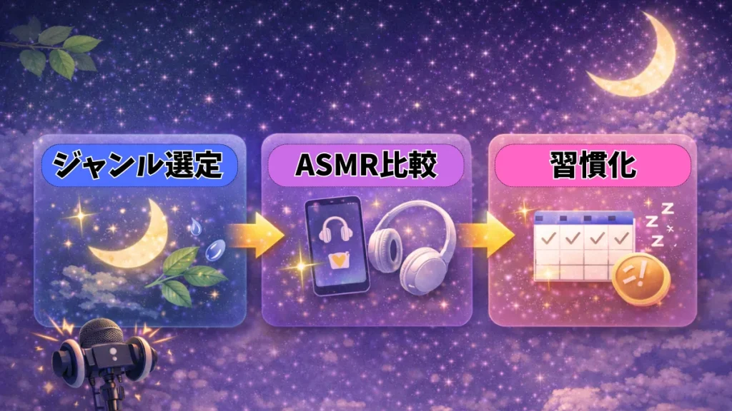 寝れるASMRの選び方【3ステップ】