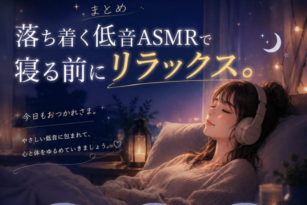 【まとめ】落ち着く低音ASMRで寝る前にリラックス!